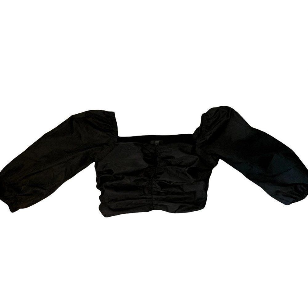 J. Crew Women's Size 14 Ruched Puff-sleeve Cropped Top